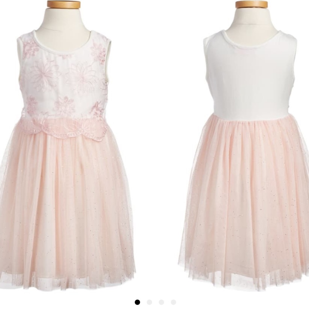 Popatu Girls Embroidered Tulle Dress